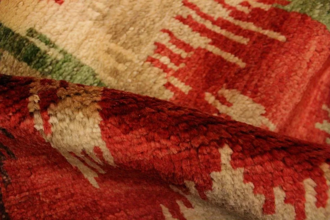 1990s Ikat Modern Red/Brown Wool Rug - 3'0 X 4'0 - 4