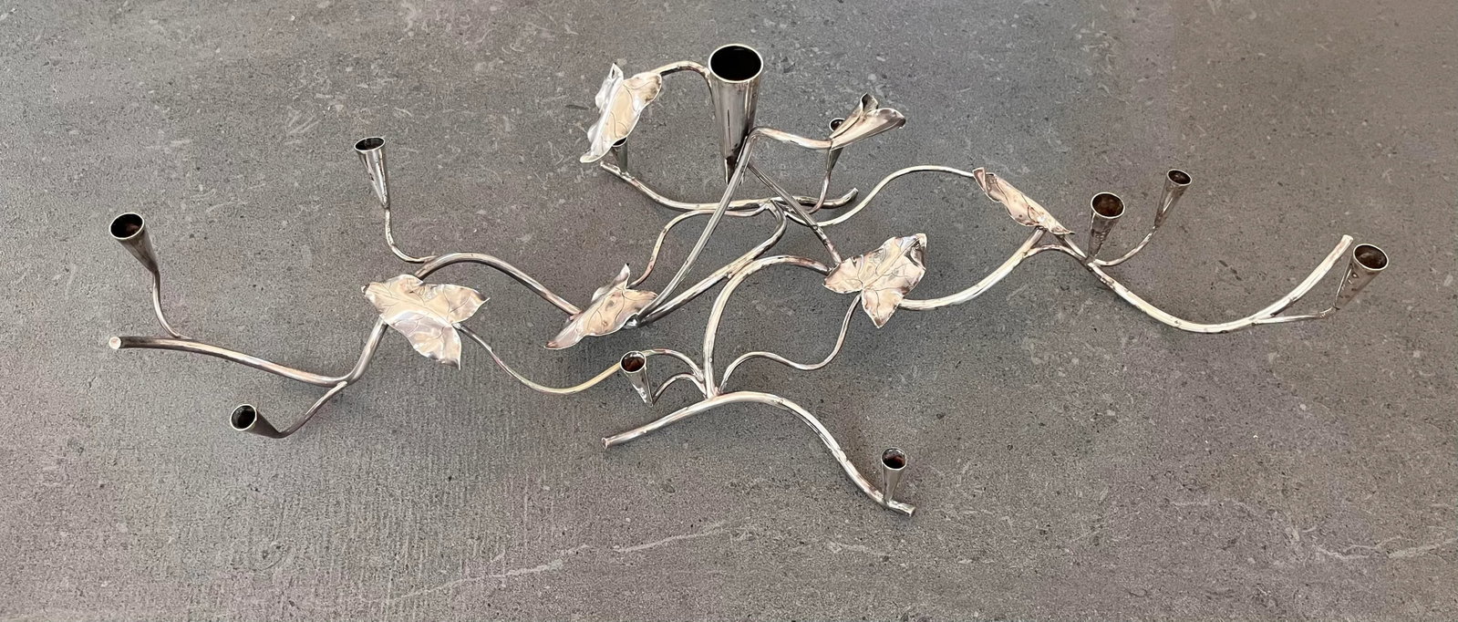 Large Art Nouveau Morning Glory Candelabra by Plata Lappas - 11