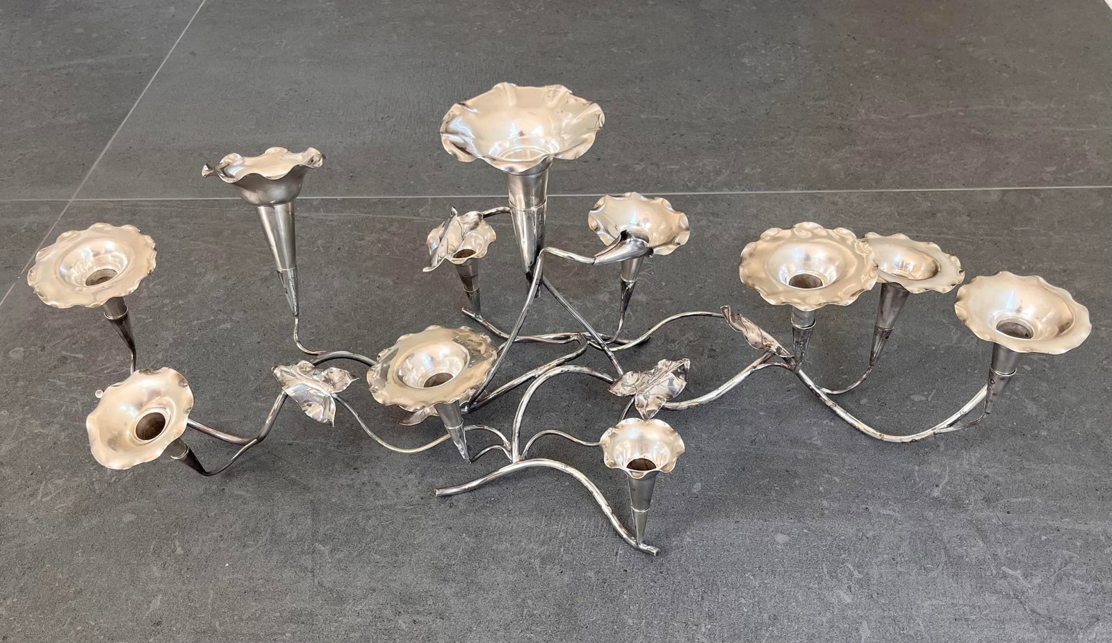 Large Art Nouveau Morning Glory Candelabra by Plata Lappas - 13