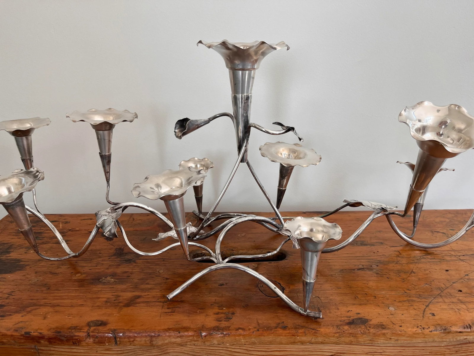 Large Art Nouveau Morning Glory Candelabra by Plata Lappas - 3