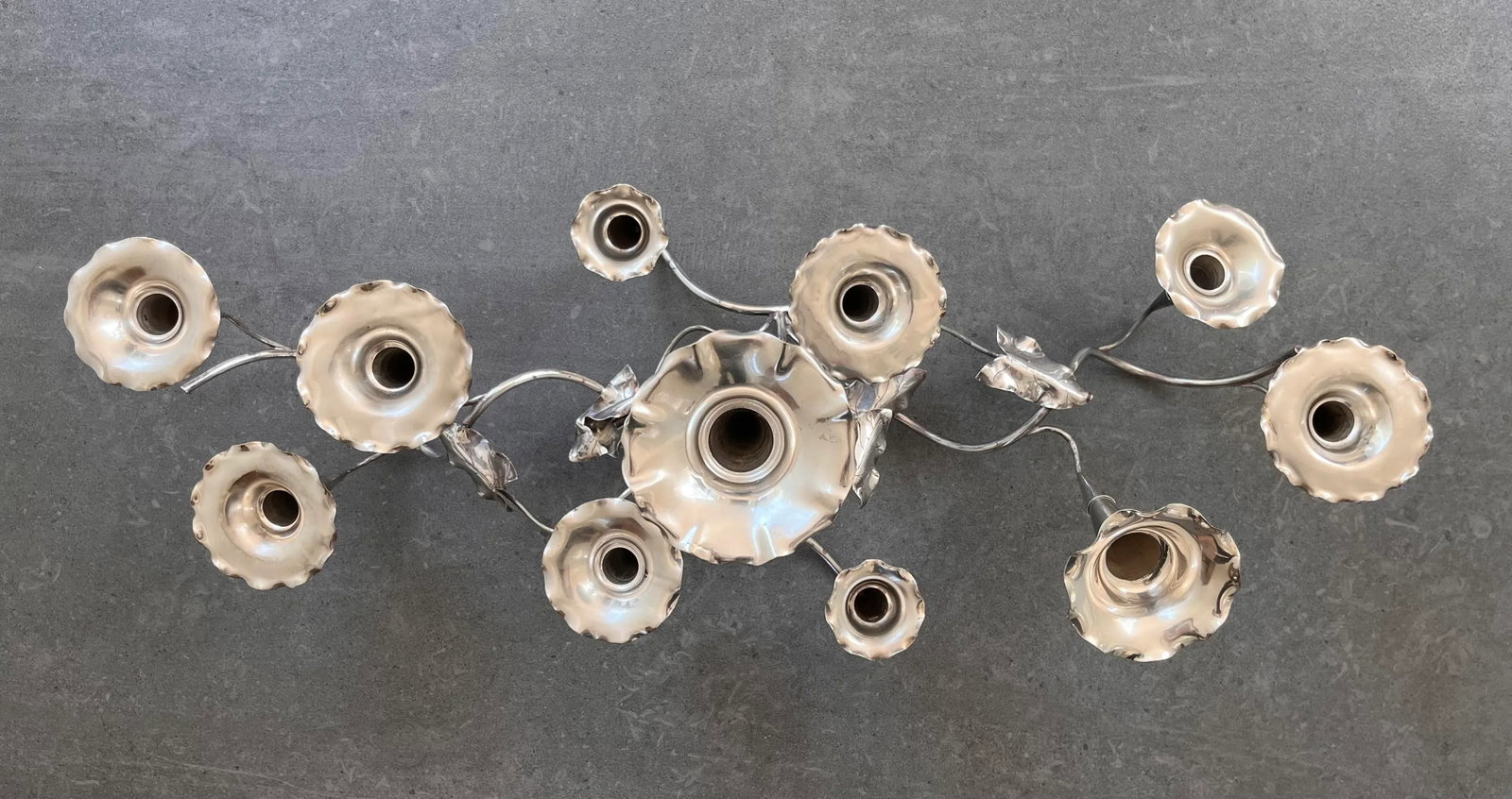 Large Art Nouveau Morning Glory Candelabra by Plata Lappas - 6