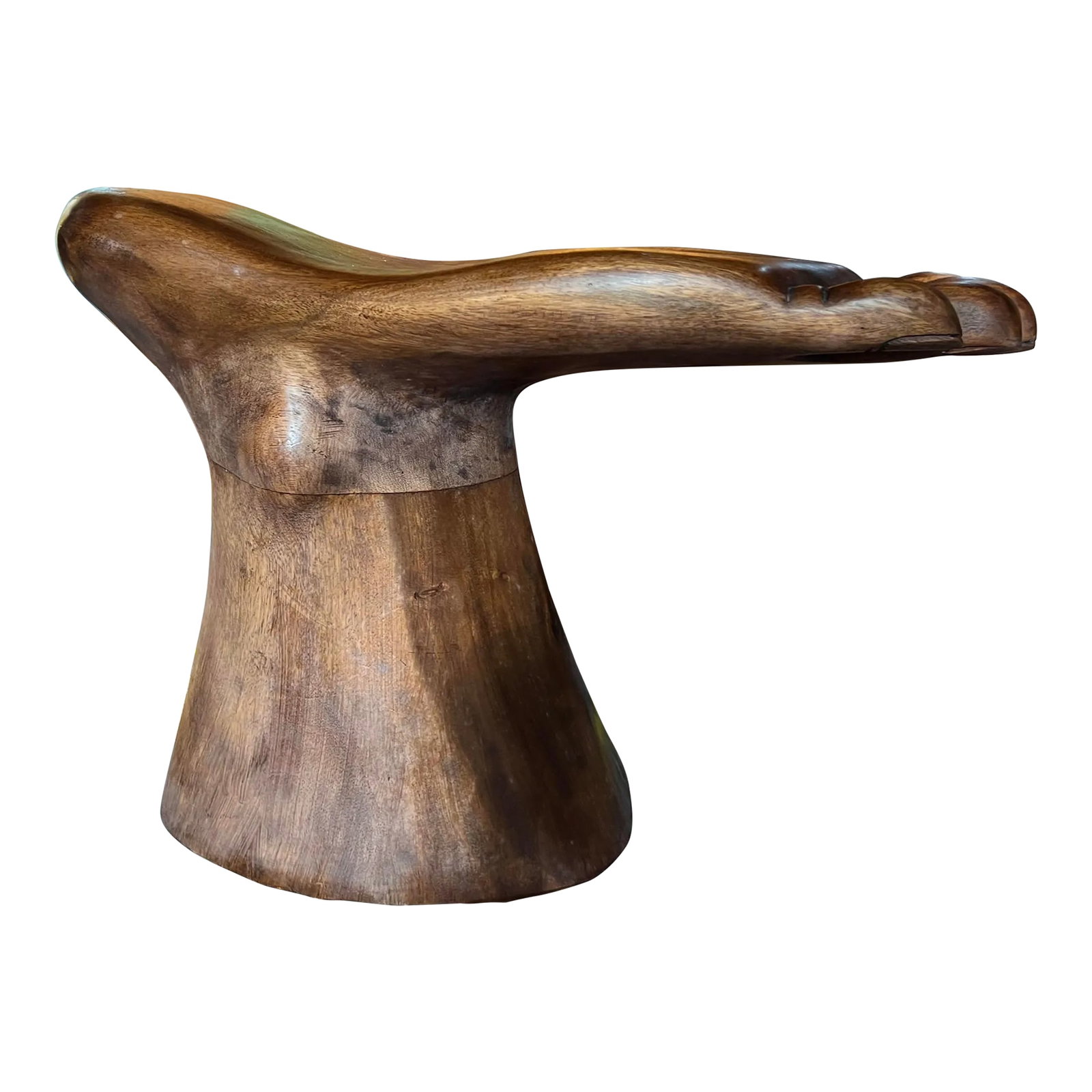 1980s Petite Wooden Foot Stool: Absolutely beautiful vintage wooden stool in the shape of a foot. Can be used as a sculpture or to sit on. And good vintage condition. Perfect for the interior designer. Please check out my other list