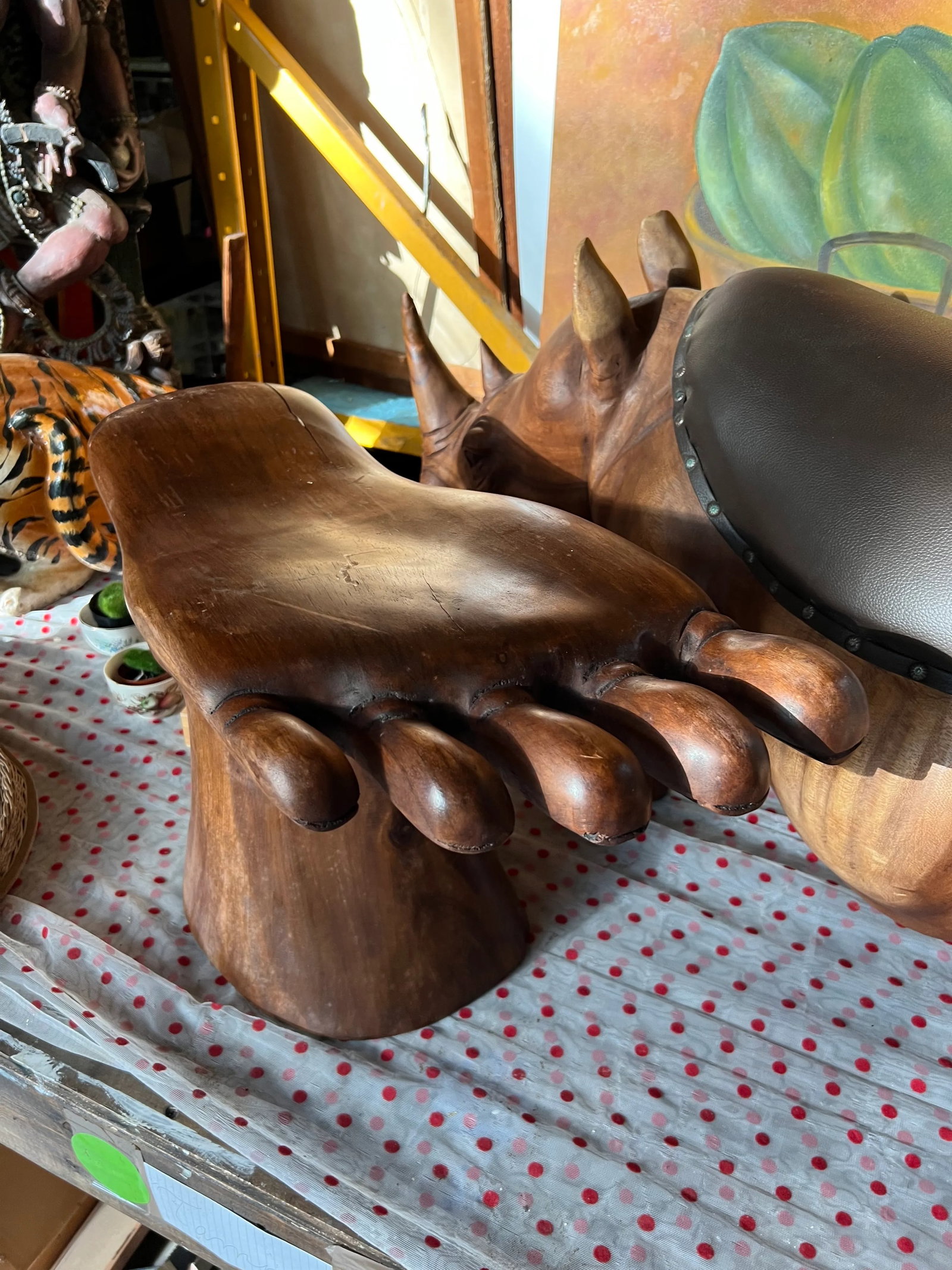 1980s Petite Wooden Foot Stool - 4