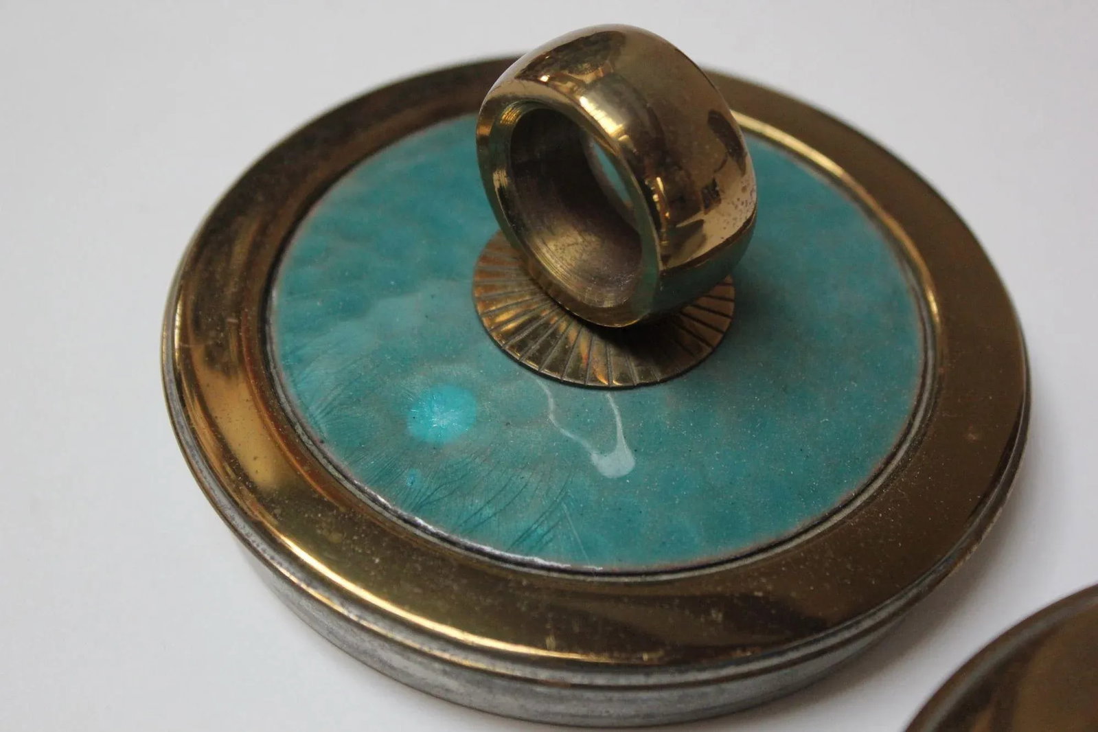 Vintage Georges Briard "El Dorado" Enamel and Brass Tea/Coffee Service - 10