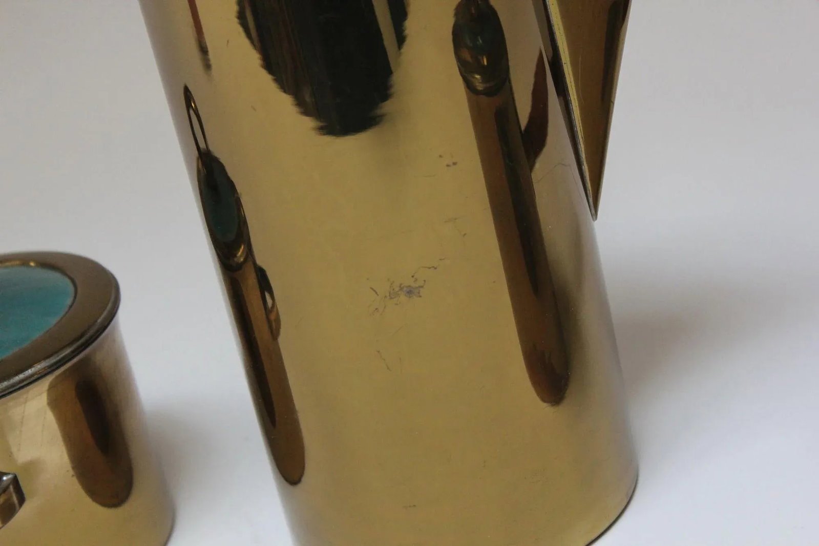 Vintage Georges Briard "El Dorado" Enamel and Brass Tea/Coffee Service - 12