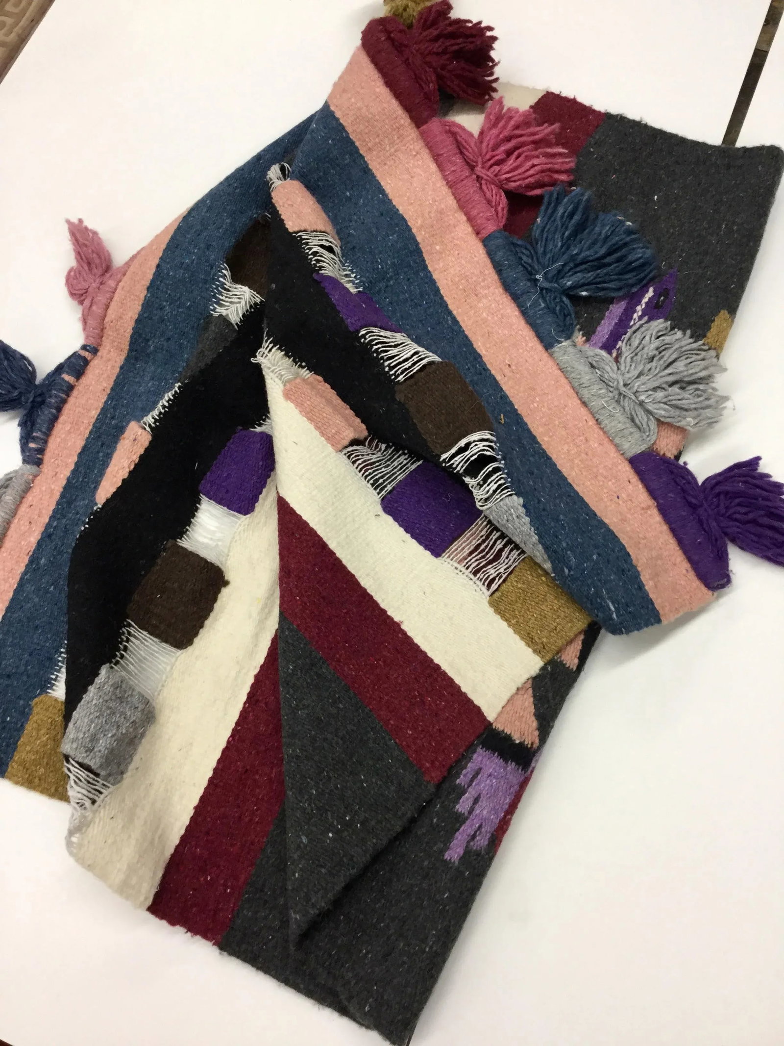 Vintage Slub Cotton Hand Loomed Textile Art - 6