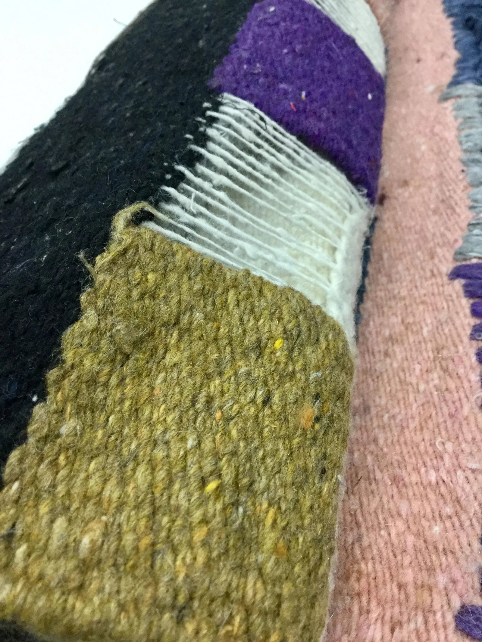 Vintage Slub Cotton Hand Loomed Textile Art - 9