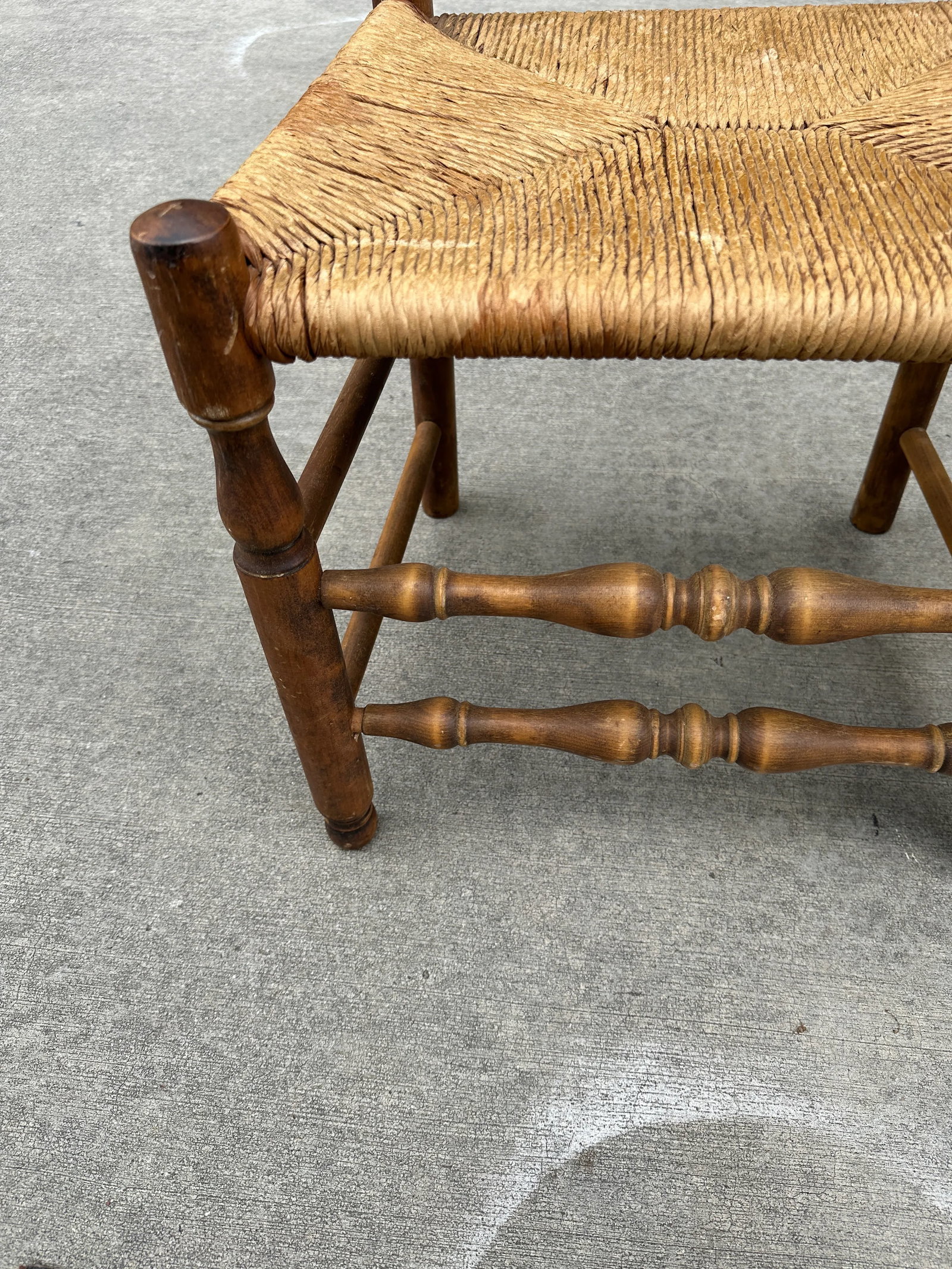 1970s Collection of Wood and Wicker Ladder Back Chairs- Set of 4 - 2