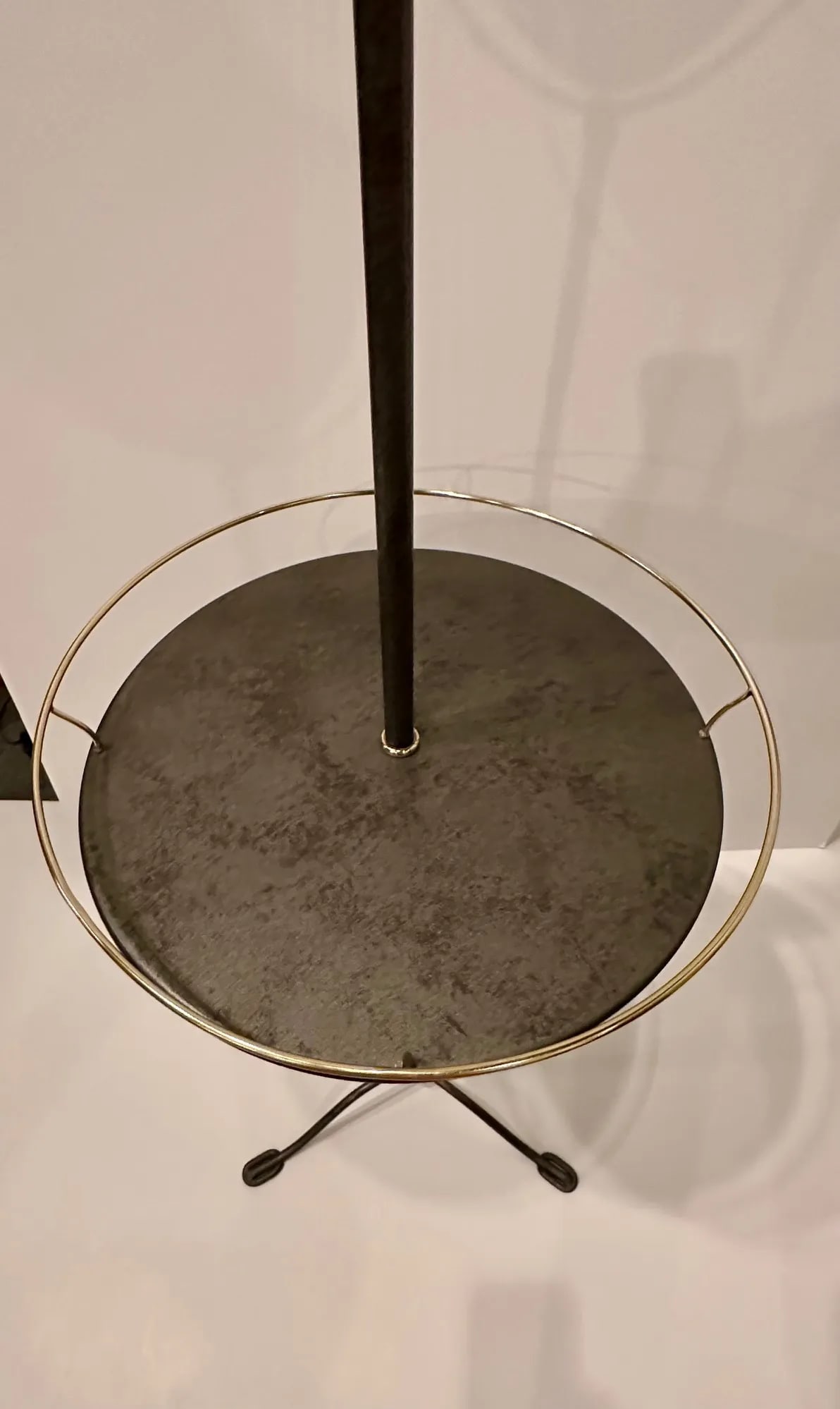Brass and Galvanized Metal Standing Shaving Stand - 10