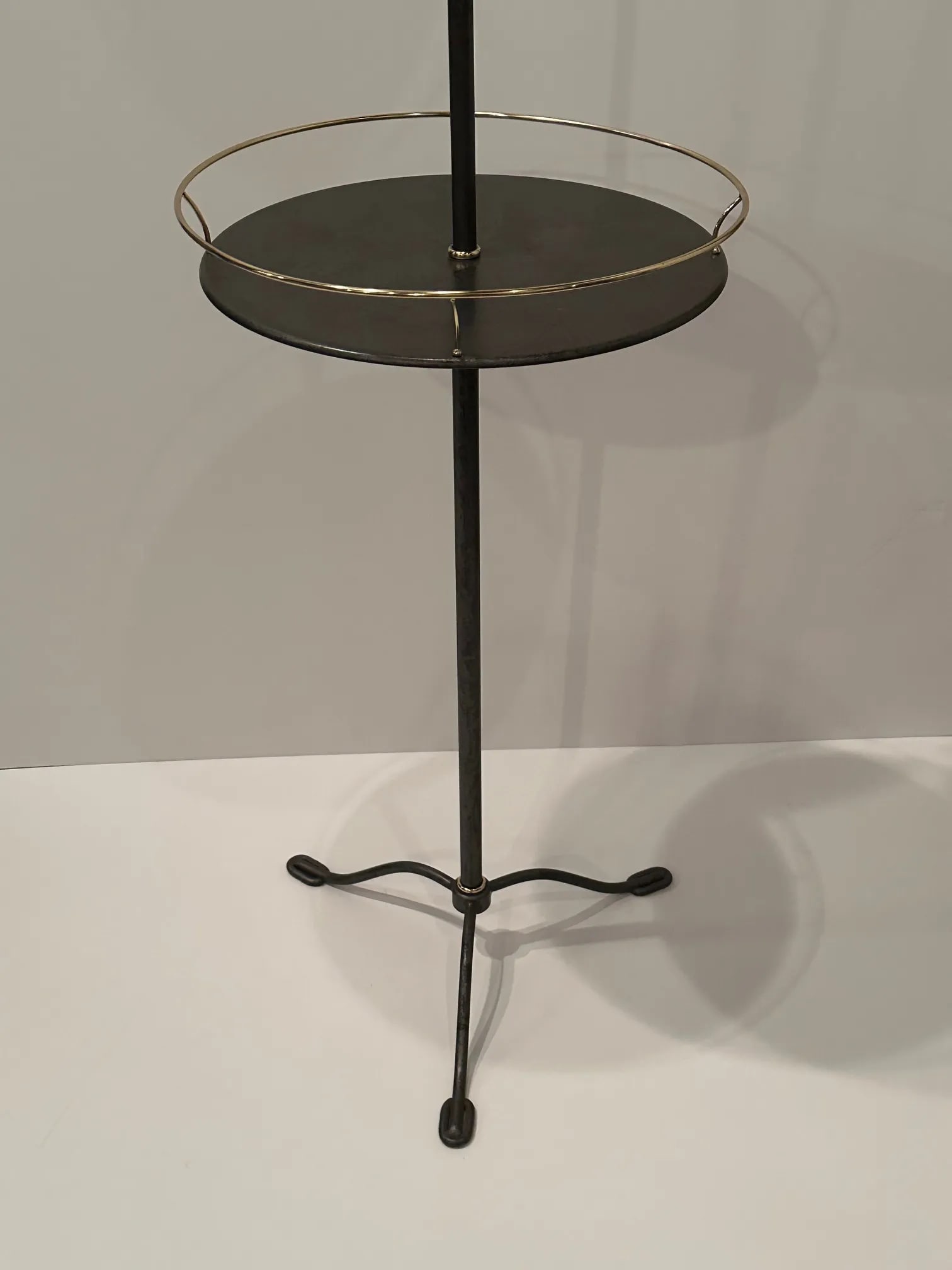Brass and Galvanized Metal Standing Shaving Stand - 2