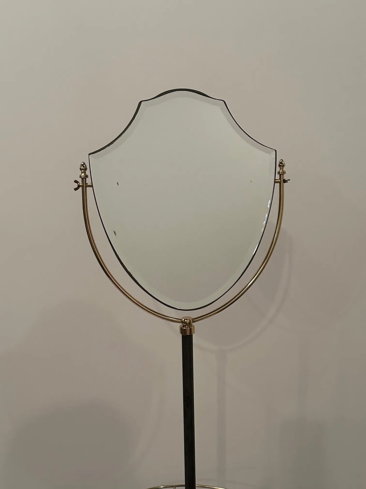 Brass and Galvanized Metal Standing Shaving Stand - 5