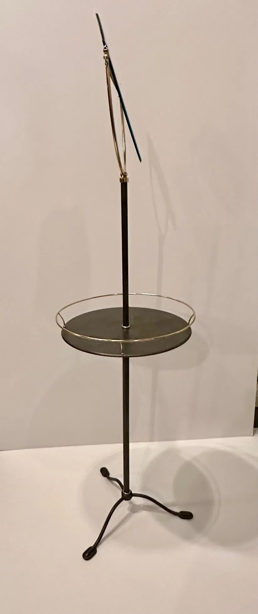 Brass and Galvanized Metal Standing Shaving Stand - 8