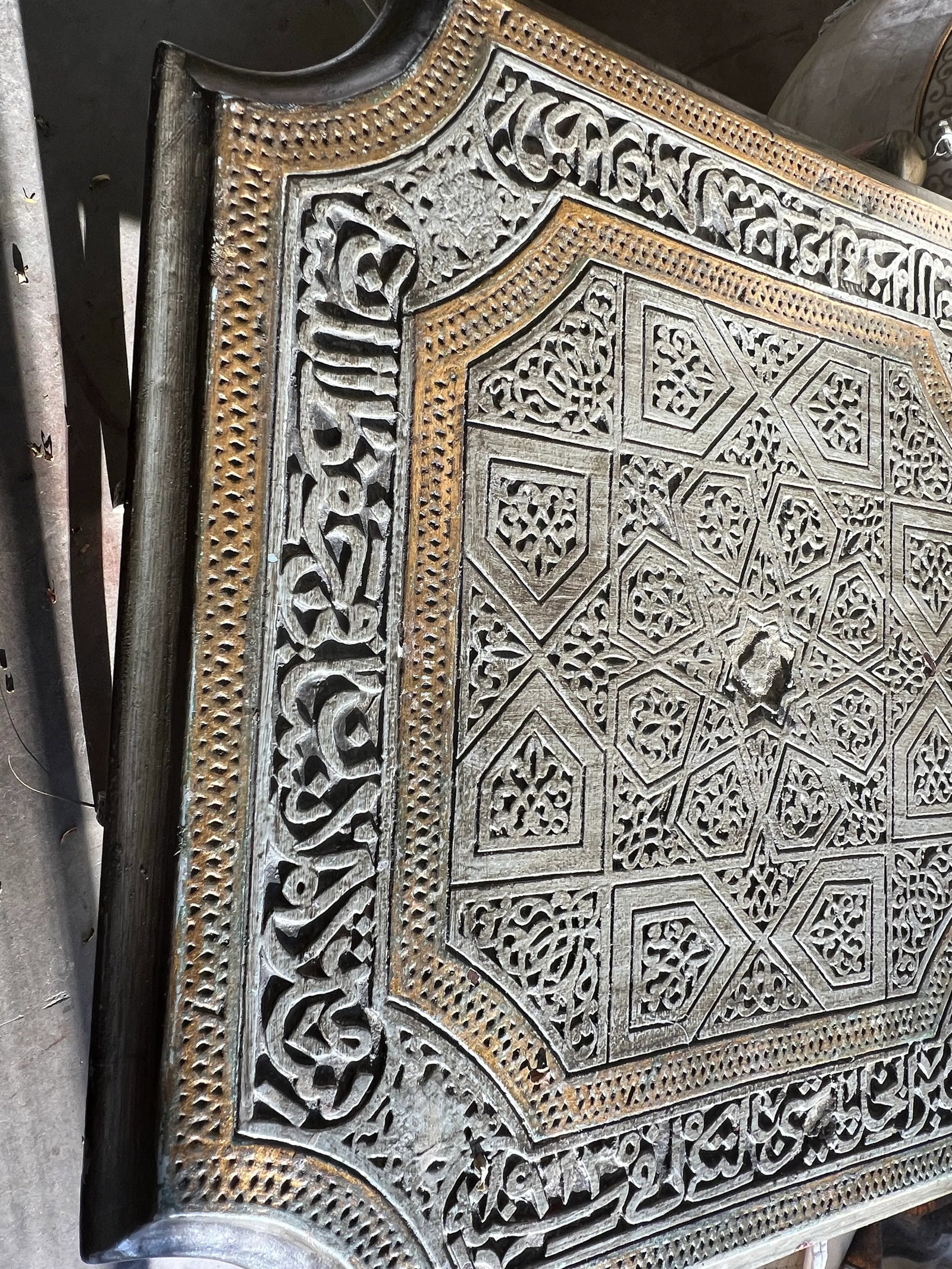 1970s Hand Carved Grey Antique Table - 3