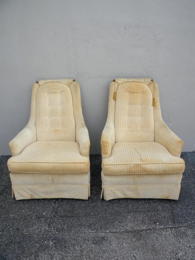 Mid-Century Tufted Side by Side Chairs by Kay - Pair - 11
