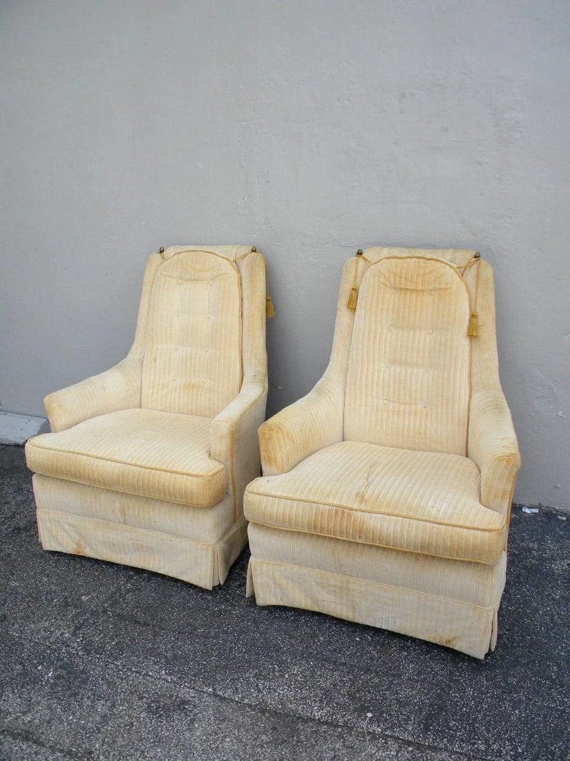 Mid-Century Tufted Side by Side Chairs by Kay - Pair - 2