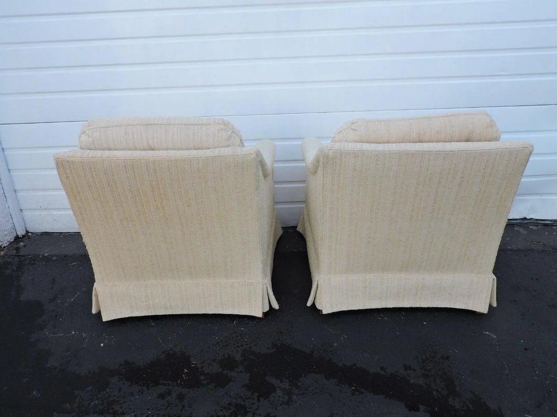 Mid Century Pair of Tufted Living Room Side by Side Chairs by Burdines - 5