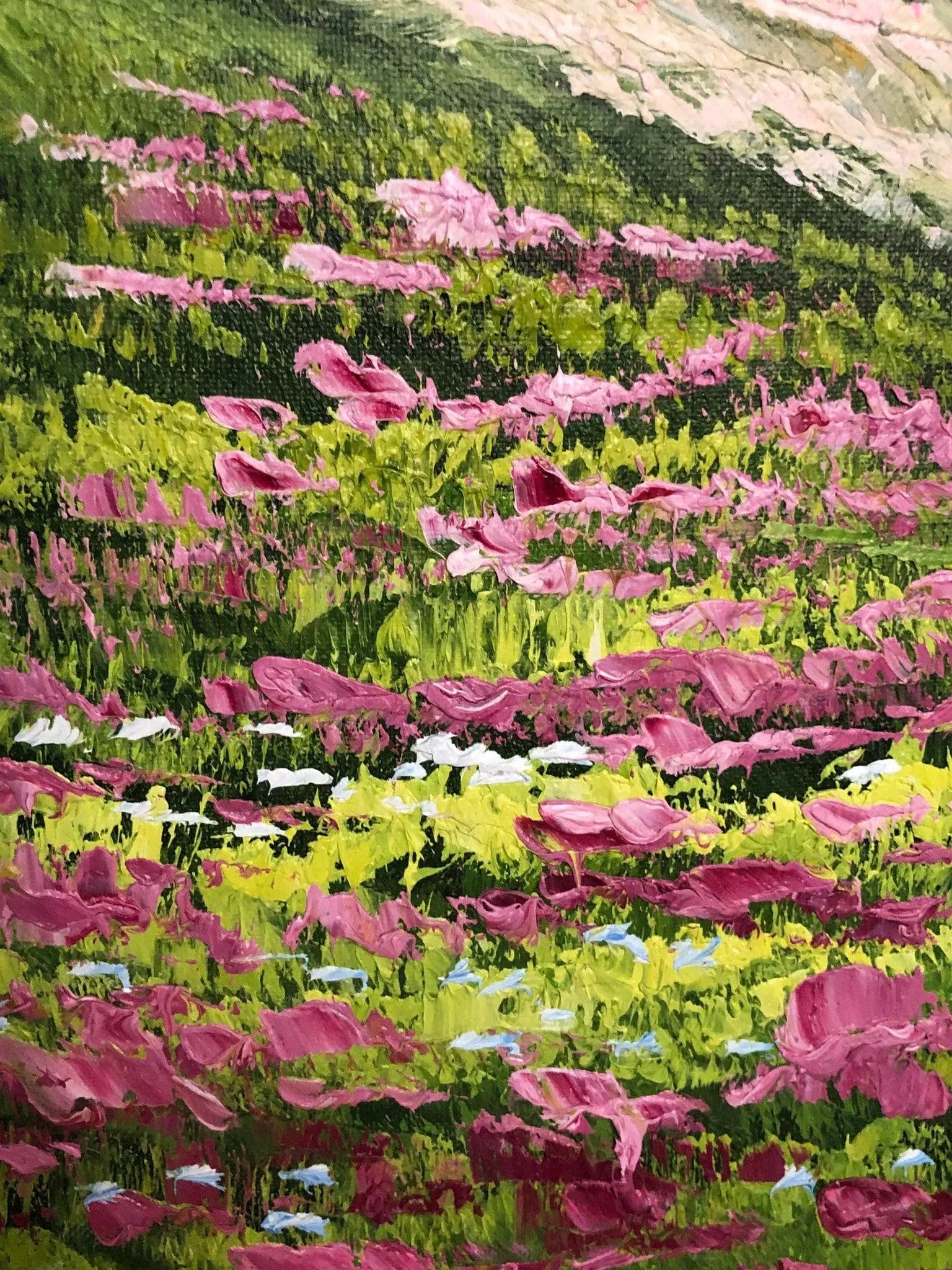 Mid 20th Century Meadow Pathway - Oil on Canvas, Framed - 3