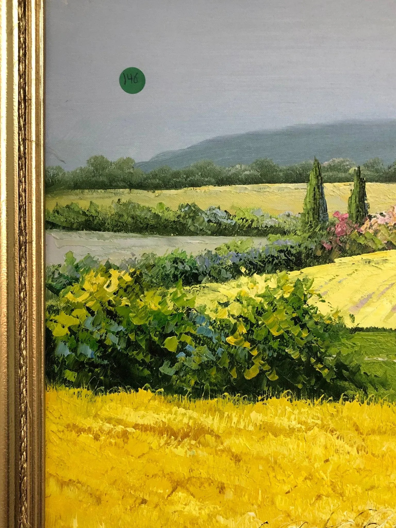 Mid 20th Century Meadow Pathway - Oil on Canvas, Framed - 4