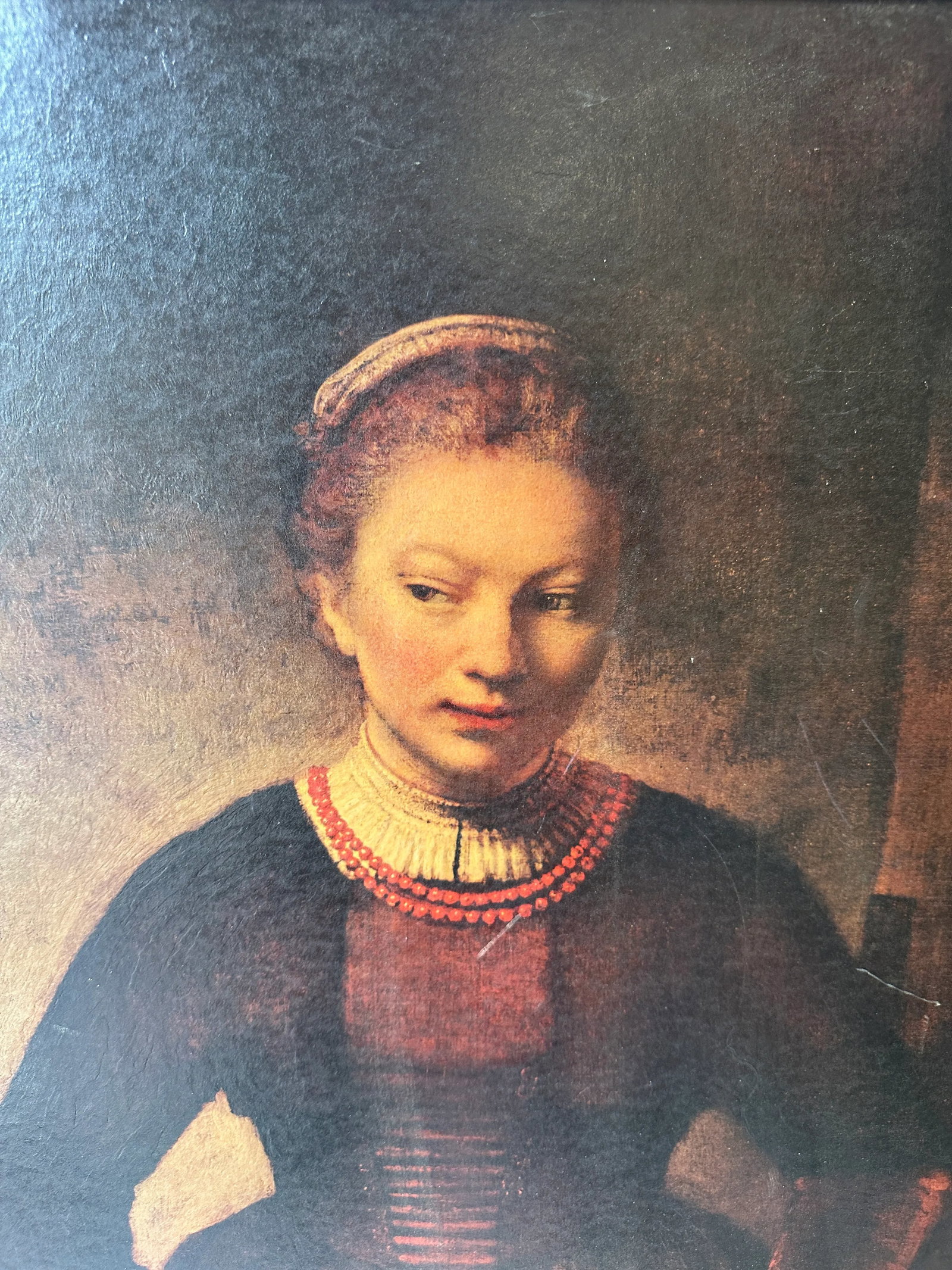 1970s Antique English Woman Print in Gold Frame - 2