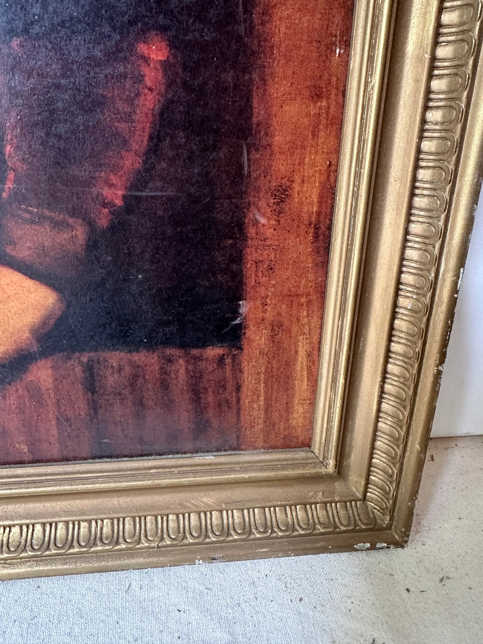 1970s Antique English Woman Print in Gold Frame - 5