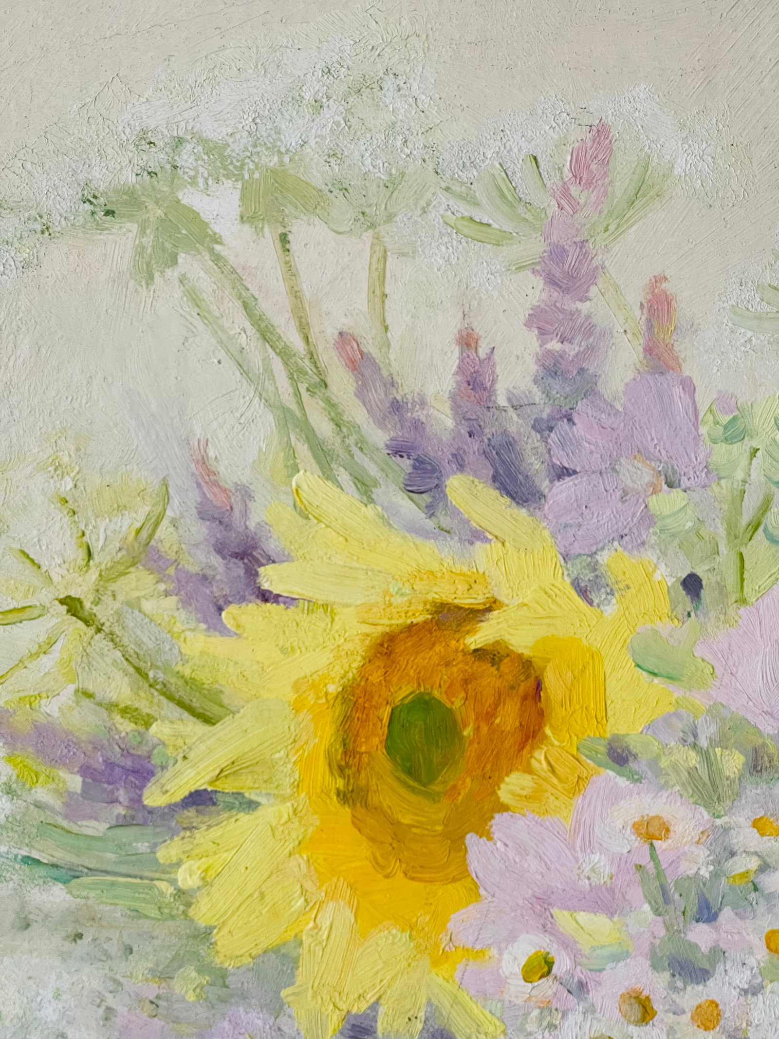 20 Th C Original Oil on Board Sunflower Painting - 2