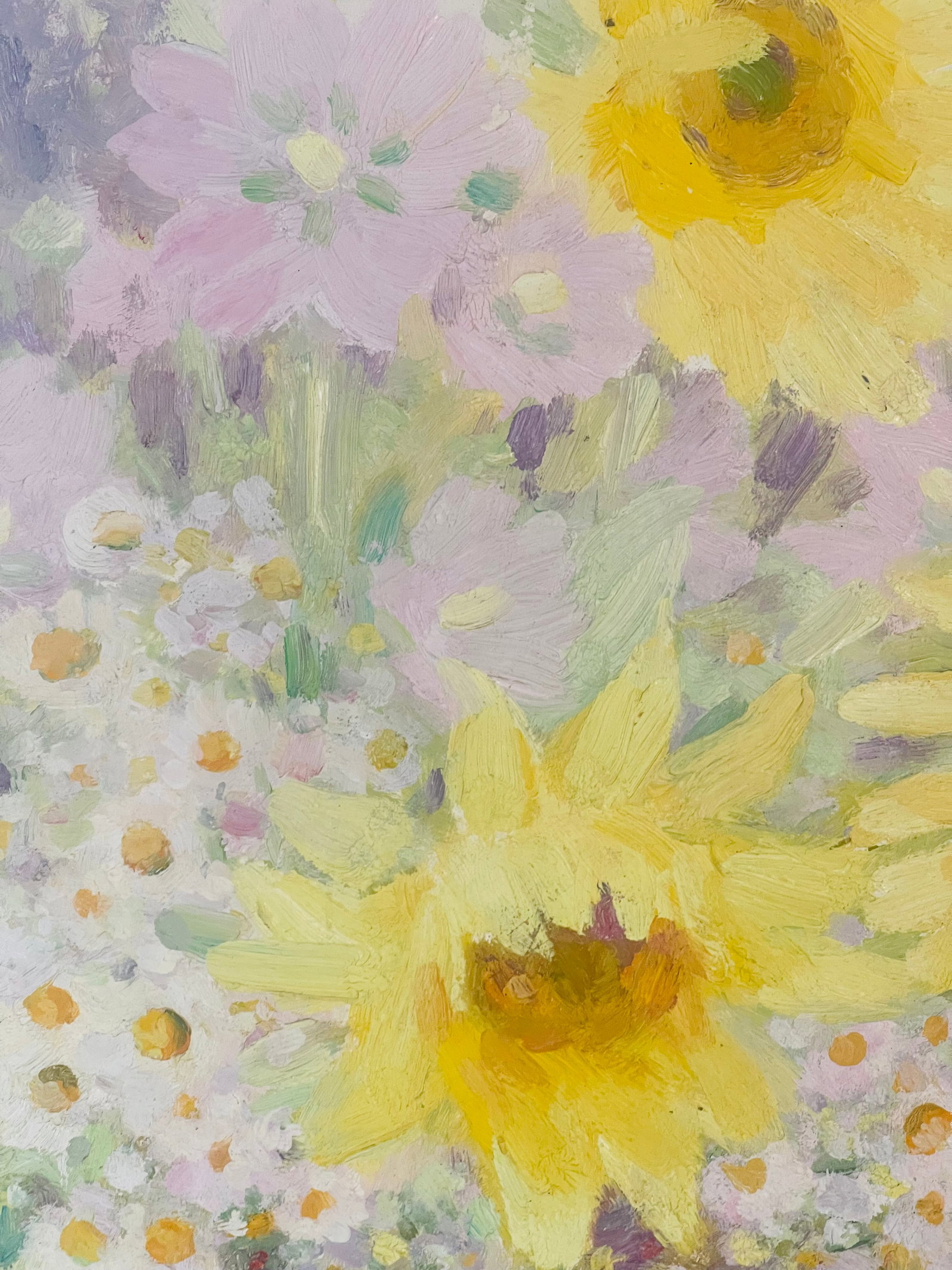 20 Th C Original Oil on Board Sunflower Painting - 8