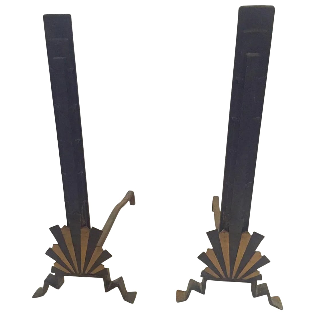 Art Deco Andirons in Black and Gold (1 of 7)