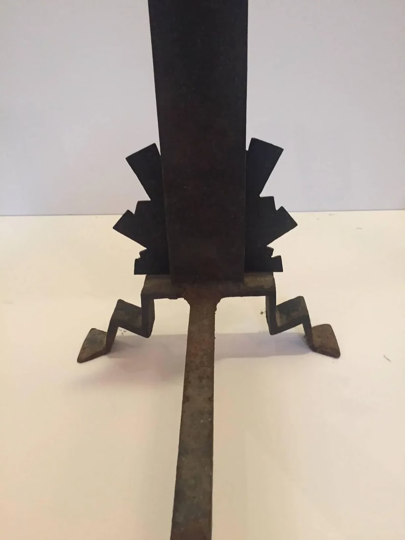 Art Deco Andirons in Black and Gold - 5