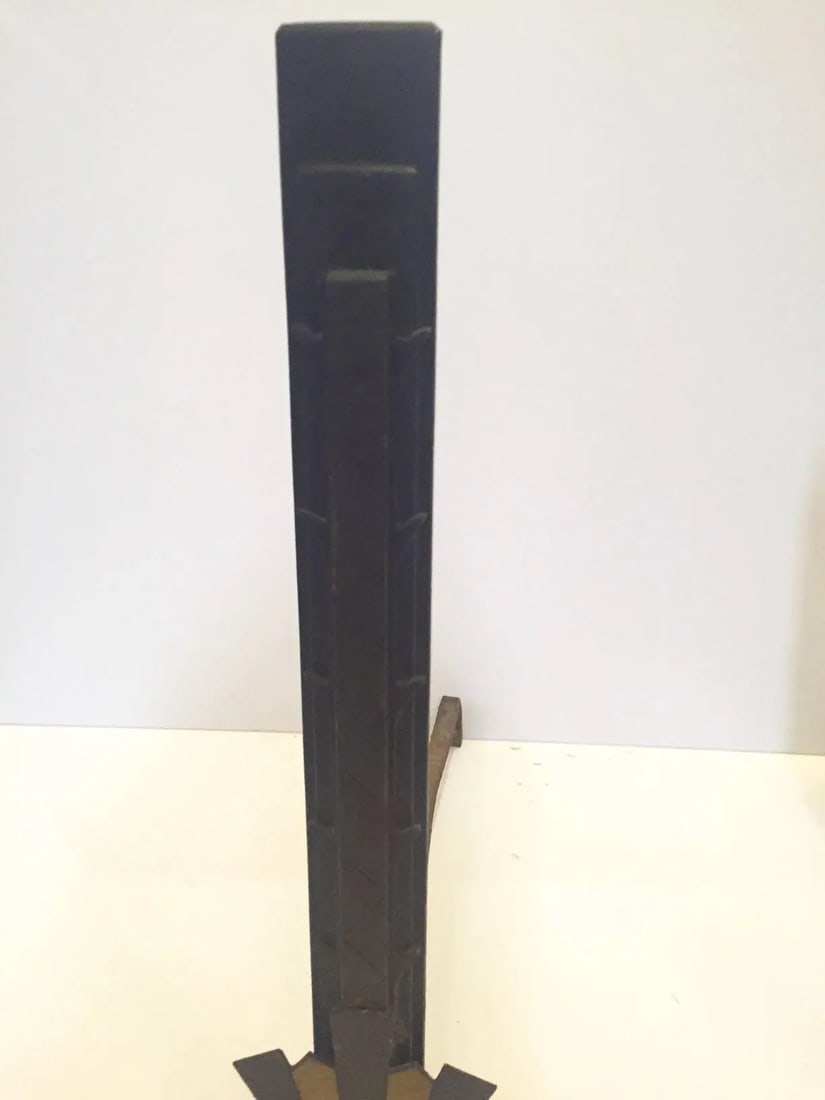 Art Deco Andirons in Black and Gold - 6