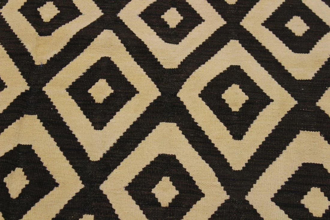 Modern Bauhaus Kilim Hand-Woven Wool Rug -5'10'' * 7'7'' - 4