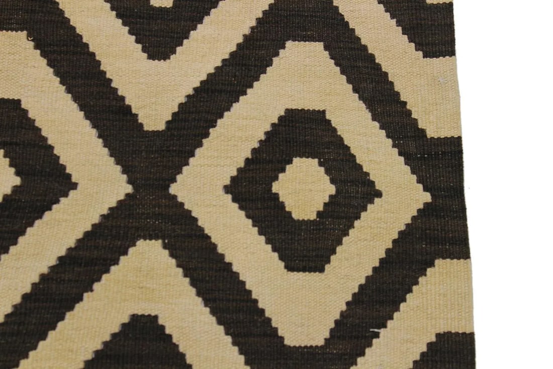 Modern Bauhaus Kilim Hand-Woven Wool Rug -5'10'' * 7'7'' - 5