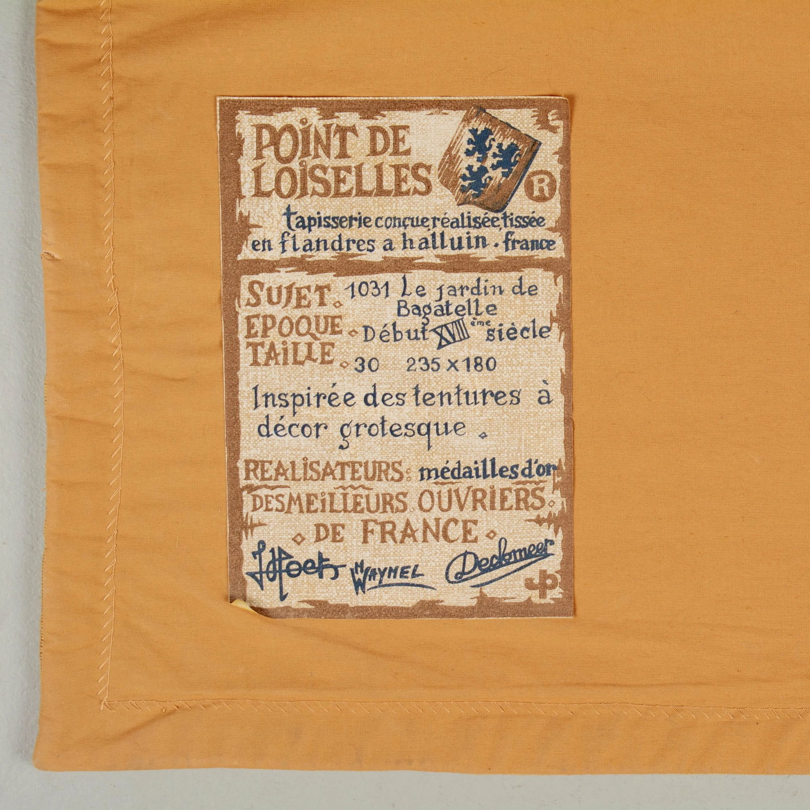French Point De Loiselles Tapestry Le Jardin De Bagatelle - 8