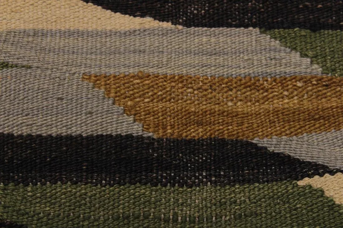 1990s Abstract Kilim Hand-Woven Wool Rug - 5'11'' * 8'2'' - 4