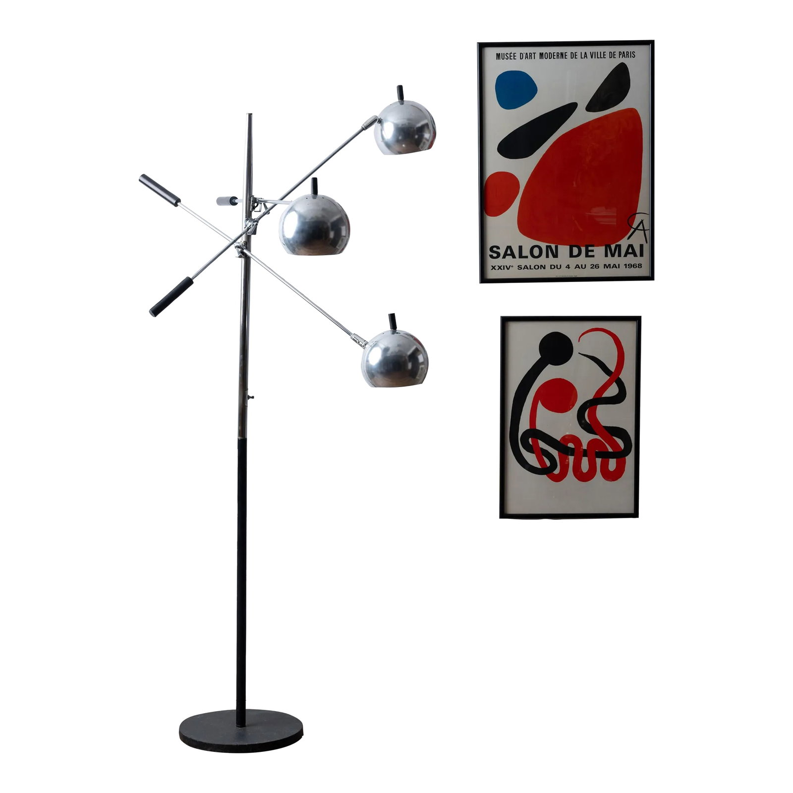 Triennale Orbiter Chrome Floor Lamp by Robert Sonneman, C.1970 - 2