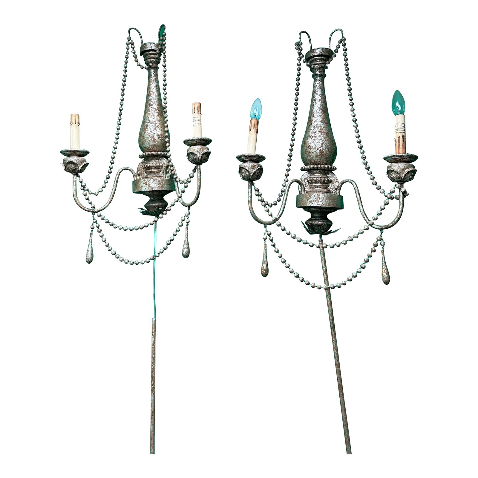 1970s Beaded Wall Sconces - a Pair: Up for consideration is a beautiful pair of beaded wall sconces. These would look lovely in your home and is a great find for the interior design enthusiast. Please check out my other listings!