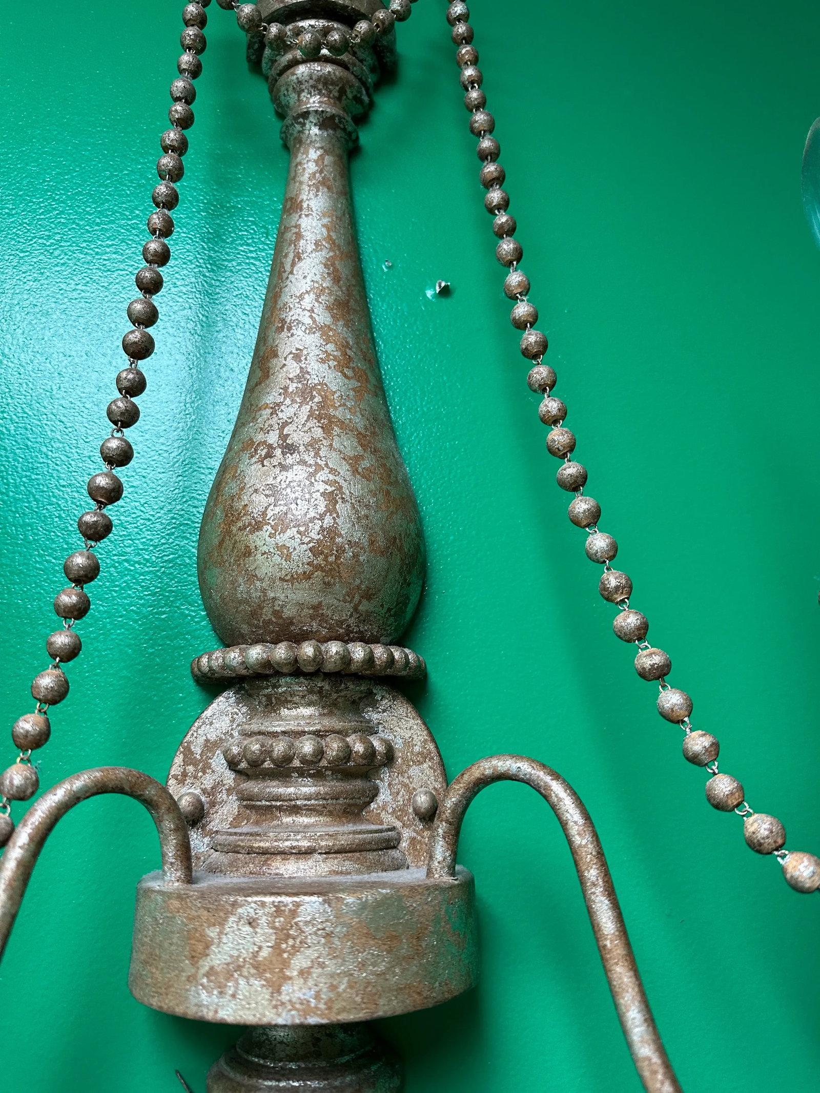 1970s Beaded Wall Sconces - a Pair - 4