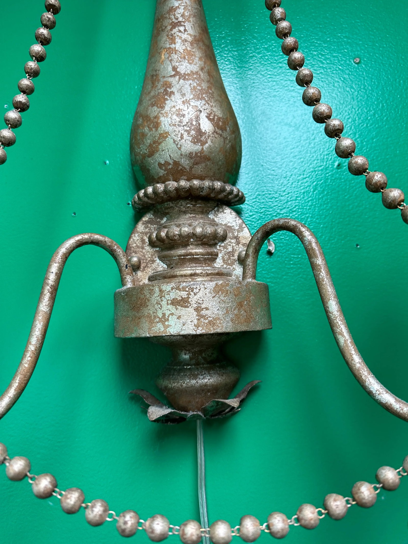 1970s Beaded Wall Sconces - a Pair - 6