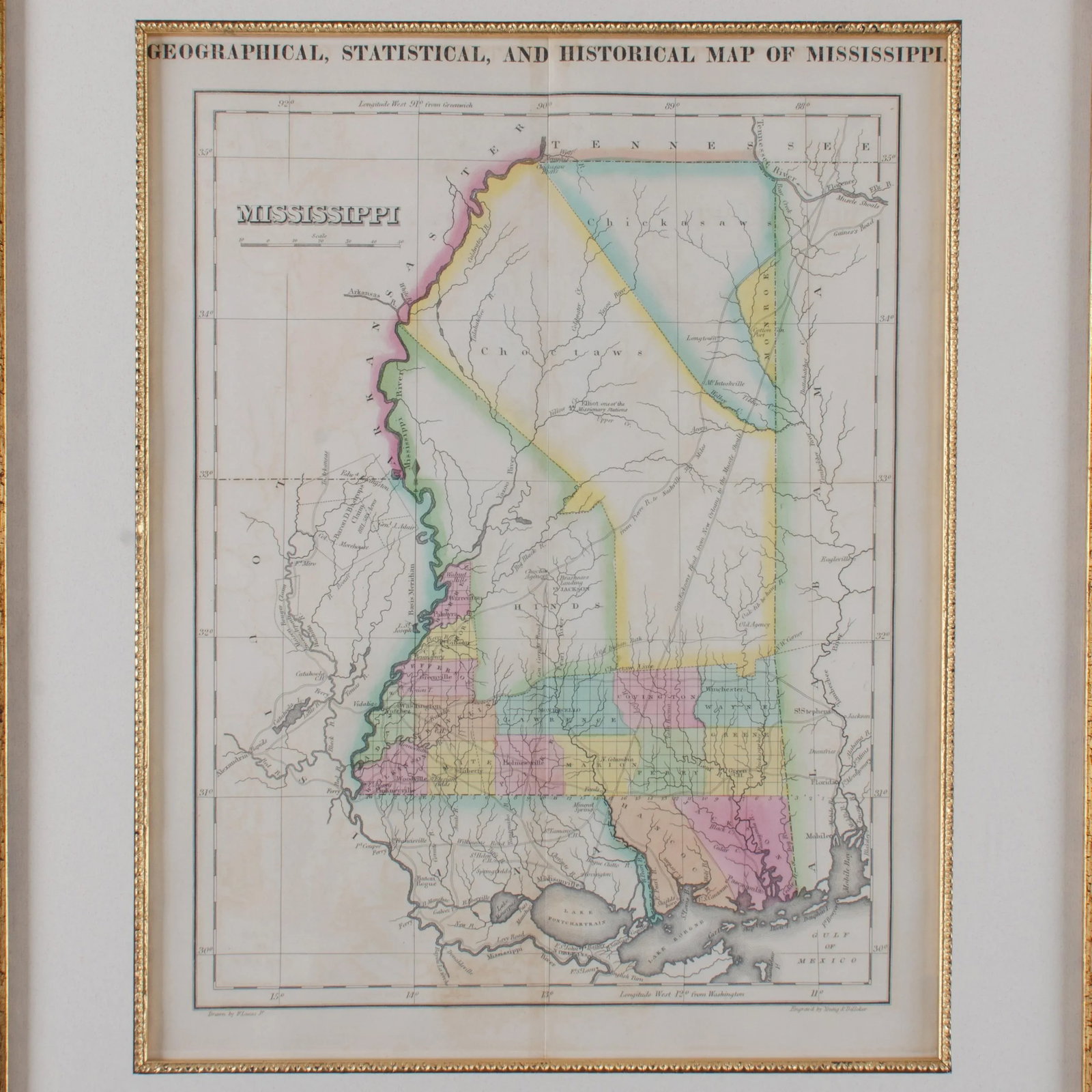 Map of Mississippi Carey & Lea, 1822 - 2