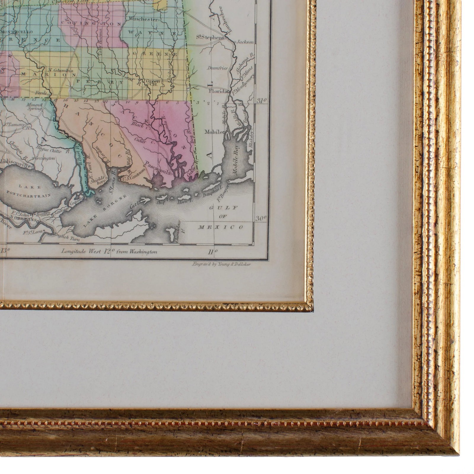 Map of Mississippi Carey & Lea, 1822 - 4