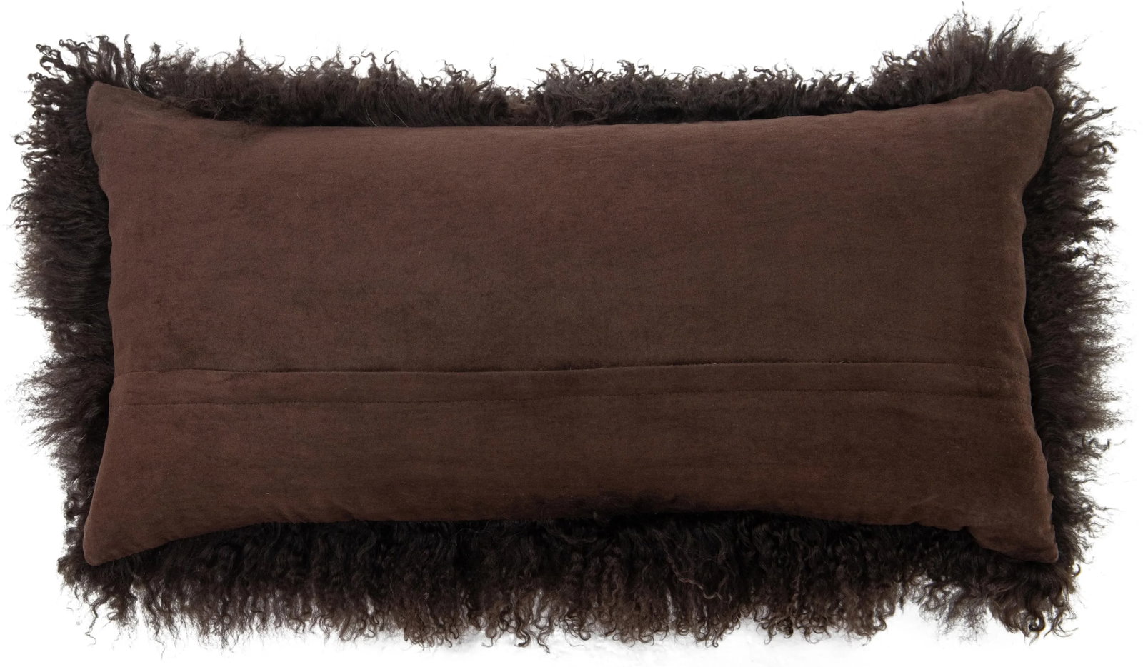 Modern Mongolian Lamb Fur Single Side Pillow in Light Brown - 3