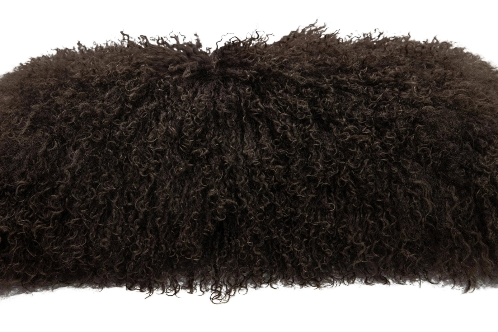 Modern Mongolian Lamb Fur Single Side Pillow in Light Brown - 5