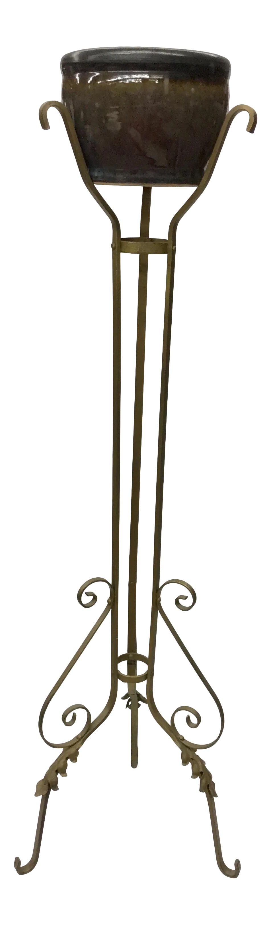 1930s Vintage Victorian Iron Planter: An absolutely gorgeous example of pure Victorian Elegant Decor. The stand is strong and sturdy. Did I mention stable? The planter which comes with this was an afterthought. Change it if you like. It