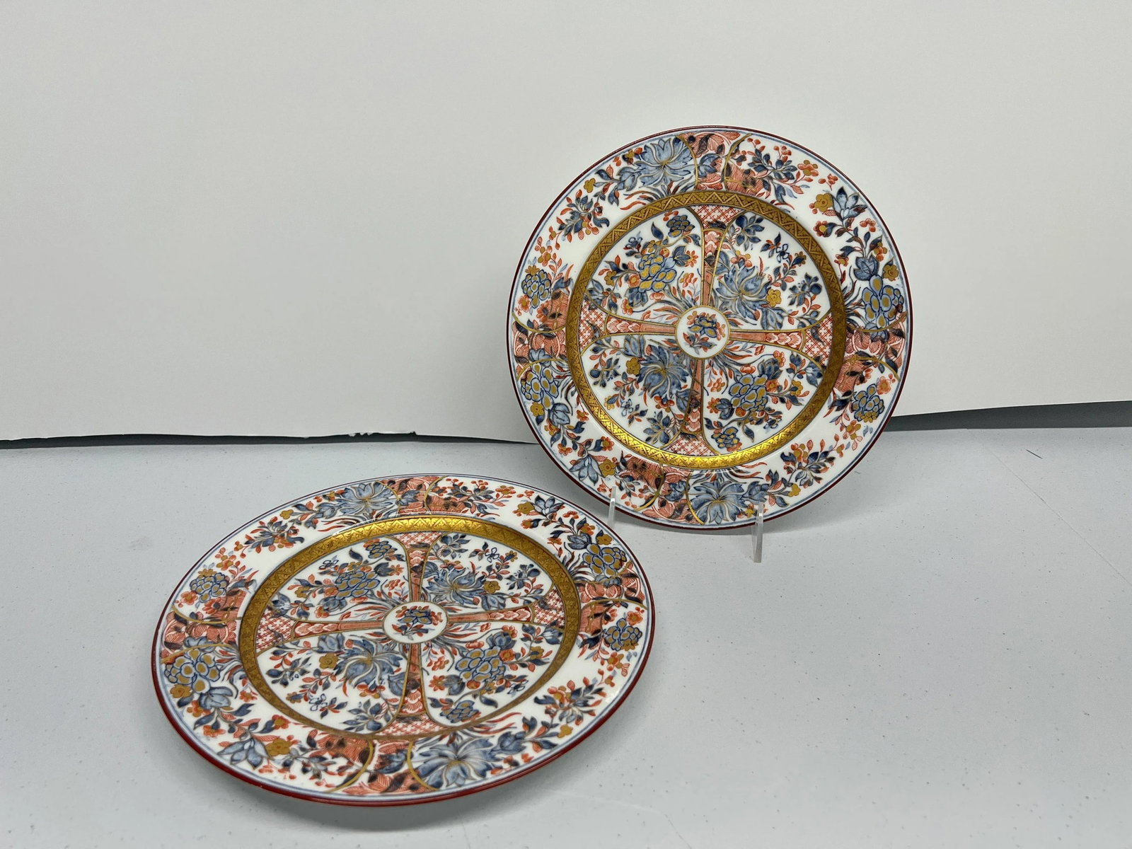 Pair, 19th Century Wedgwood "Ningpo Gold" Pattern Dinner Plates - 2