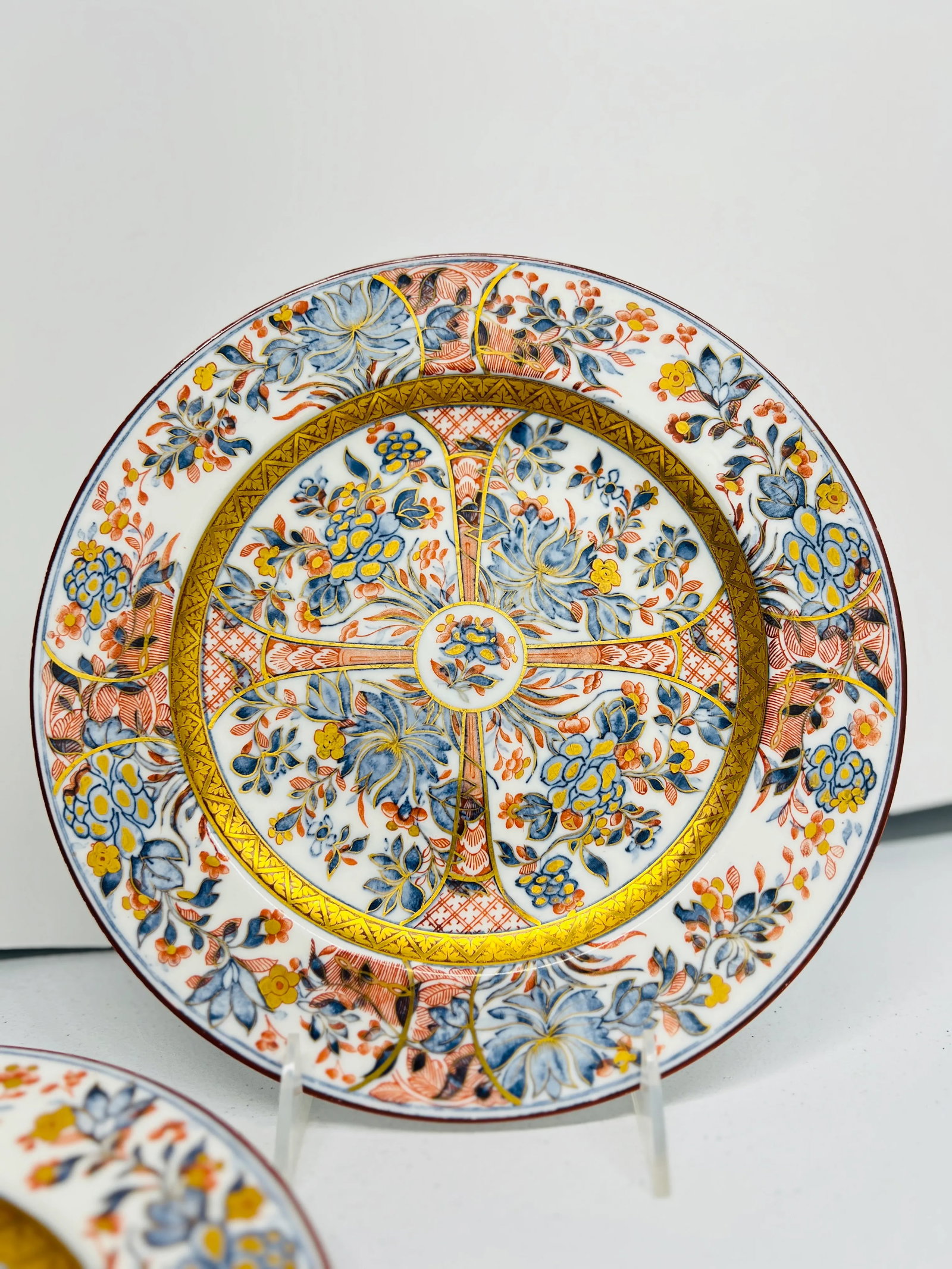 Pair, 19th Century Wedgwood "Ningpo Gold" Pattern Dinner Plates - 3