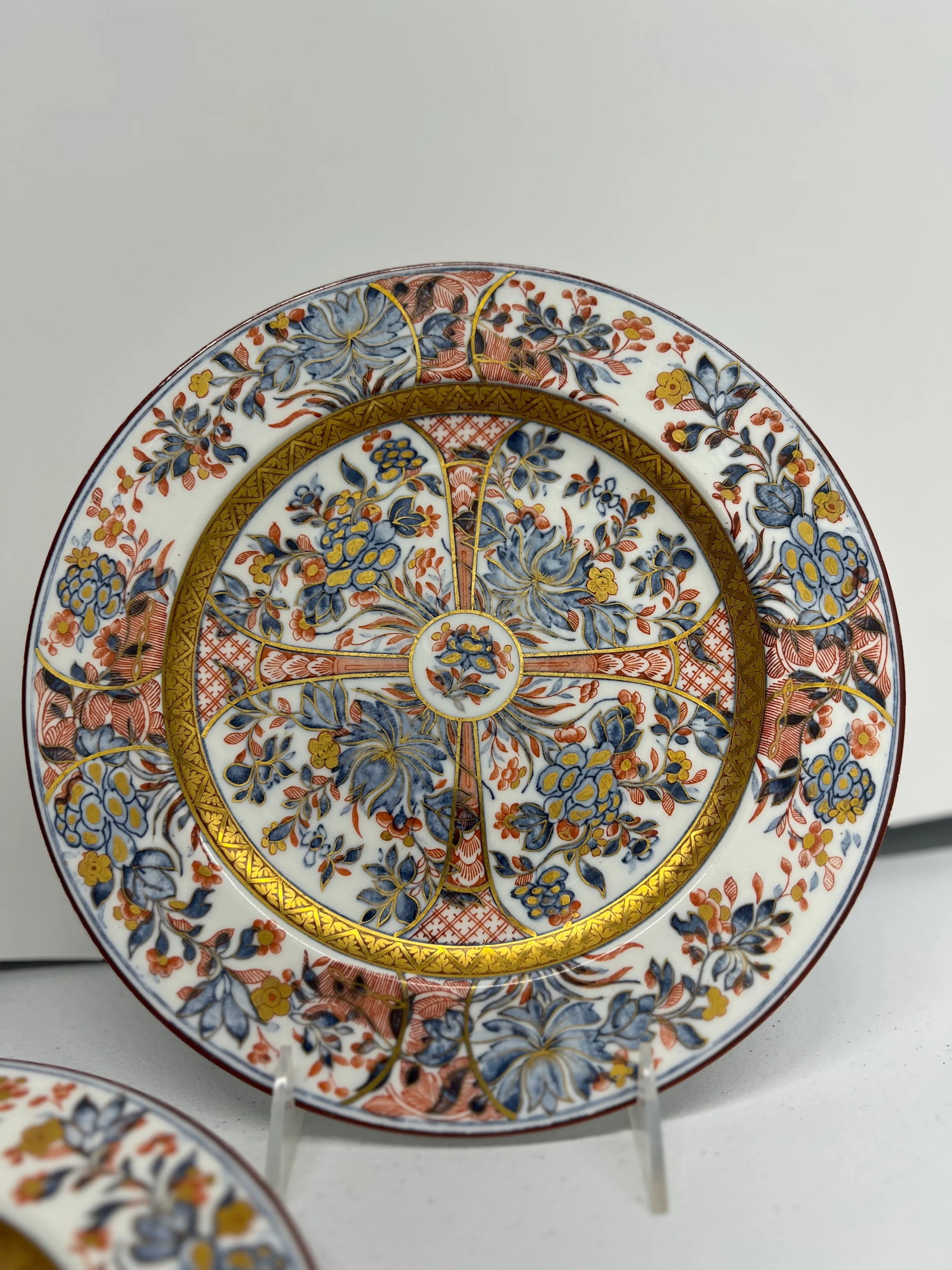 Pair, 19th Century Wedgwood "Ningpo Gold" Pattern Dinner Plates - 4