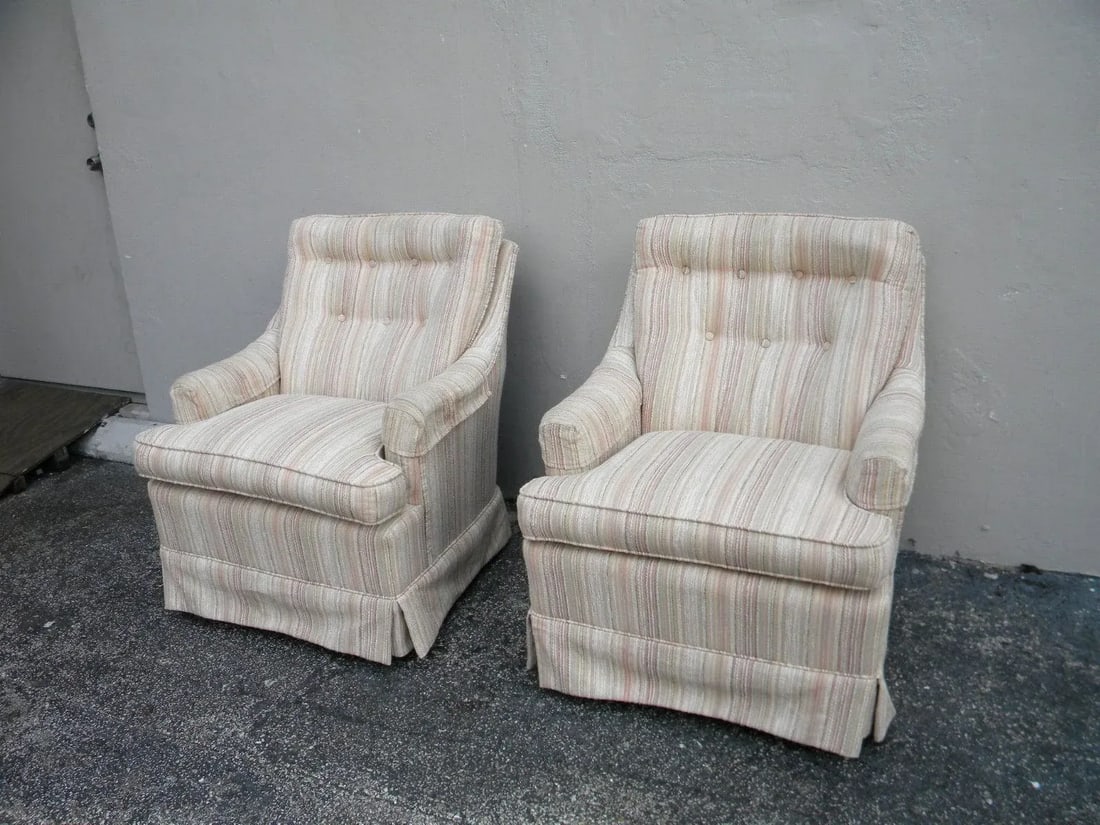 Mid-Century Modern Tufted Side Chairs - Pair - 2
