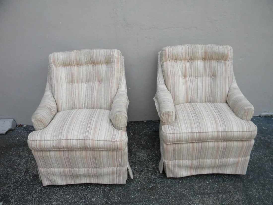 Mid-Century Modern Tufted Side Chairs - Pair - 3