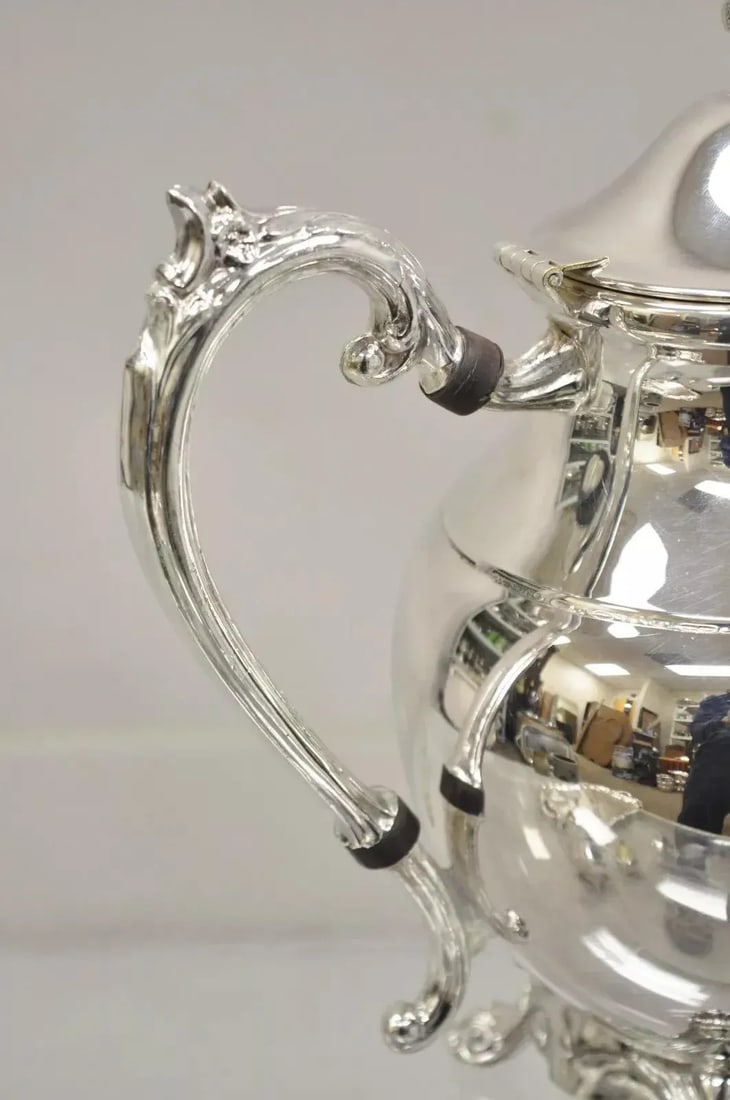 Vintage Fb Rogers Victorian Silver Plated Tea Set With Tilting Pot Set- 6 Pieces - 9