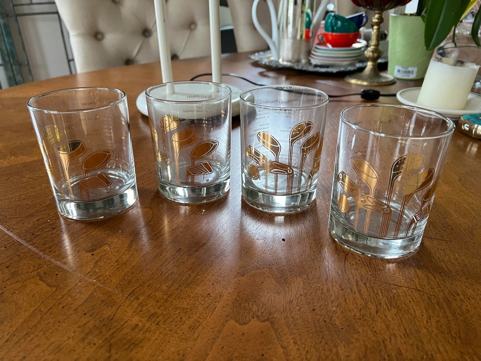 1970s Gold-Tone Golf Detailed Cups- Set of 4 - 2