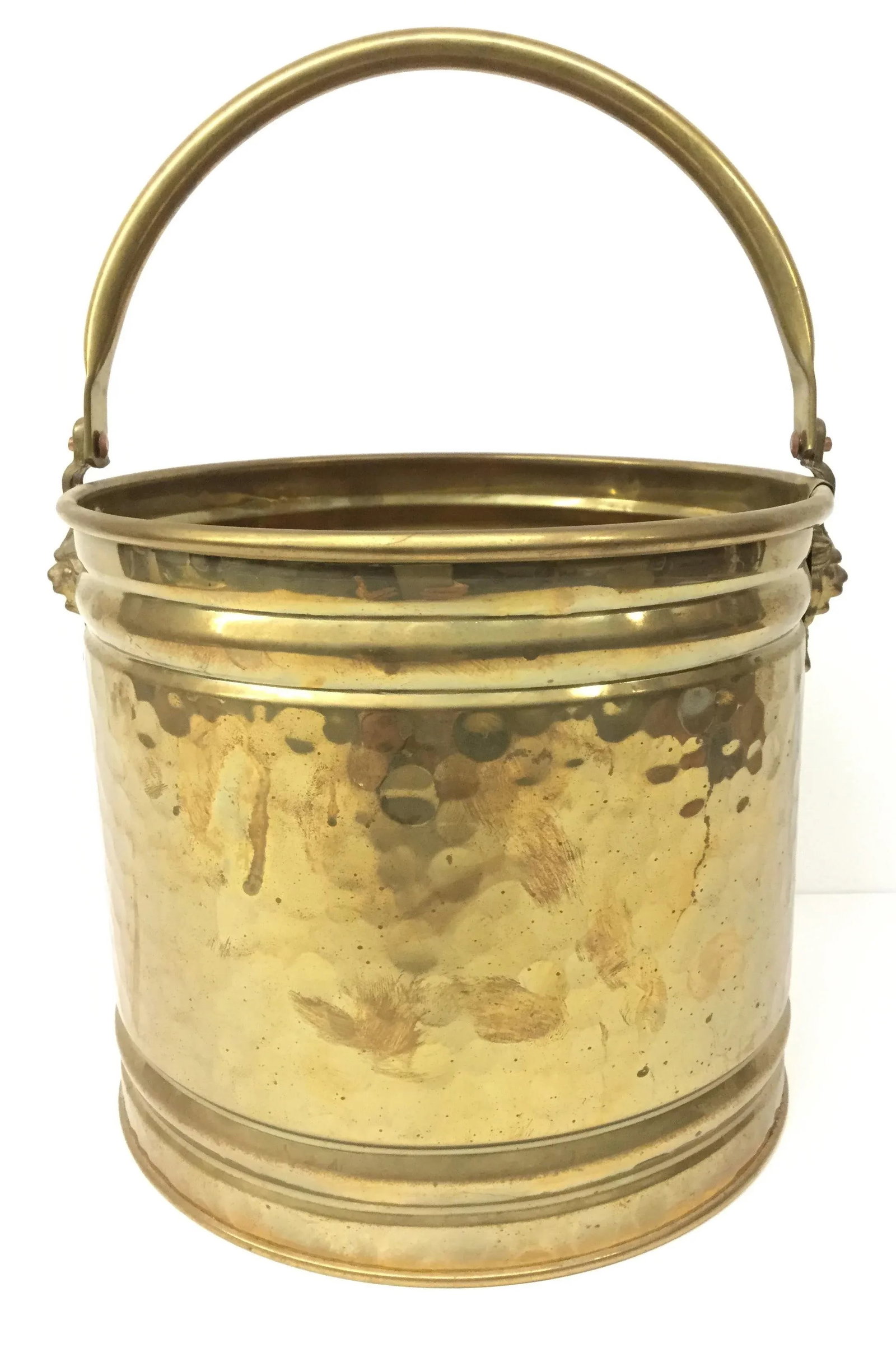 1970s Hollywood Regency Brass Lion-Head Planter - 10